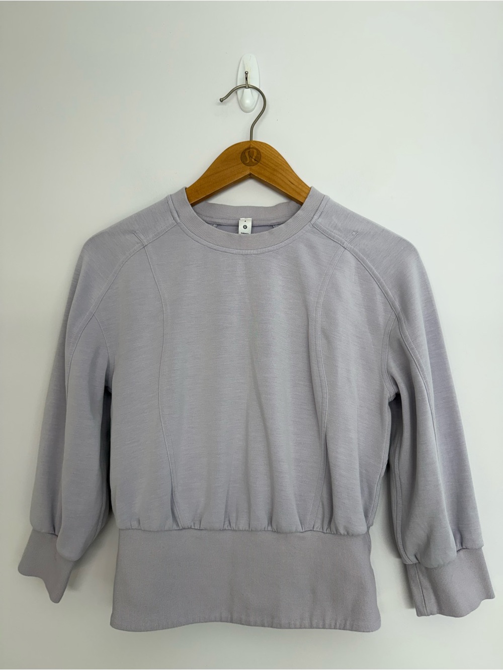 20: Lululemon Softstreme Ribbed-Hem Pullover Faint Lavender Size 4 Purple